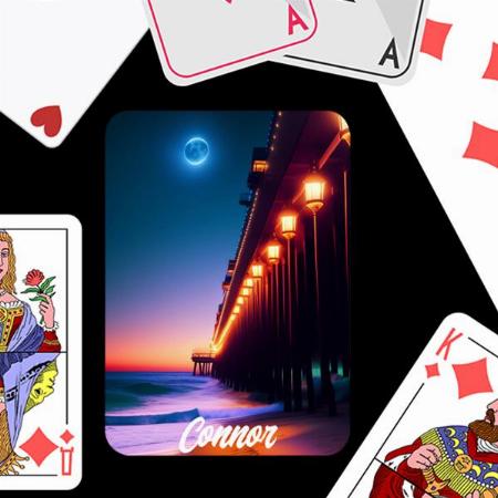 The Moonlit Pier Customized Photo Printed Playing Cards