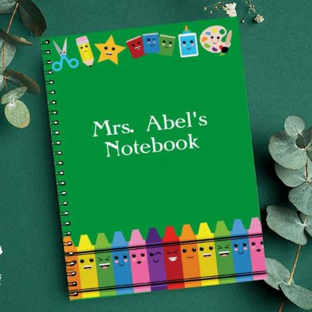 Elementary and Preschool Crayon Design Customized Photo Printed Notebook