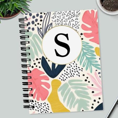 Monogram Tropical Pattern Customized Photo Printed Notebook