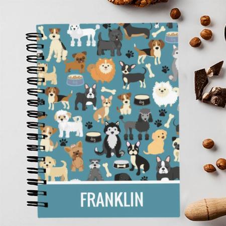 Cute Little Puppy Dog Pet Pattern Customized Photo Printed Notebook