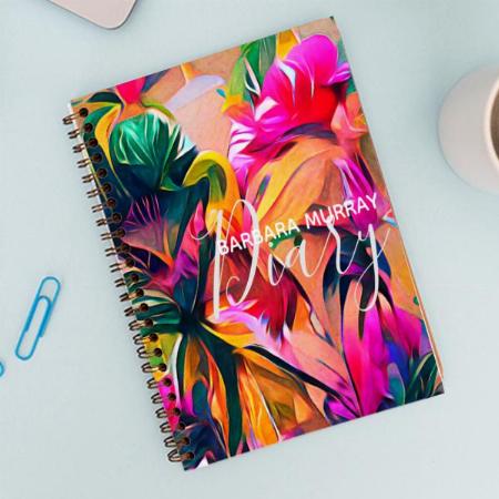 Tropical Flowers Customized Photo Printed Notebook