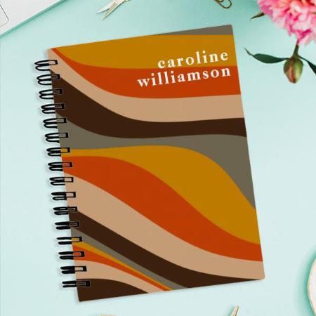 Wavy Lines Design Customized Photo Printed Notebook