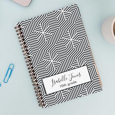 Stylish Geometric Design Customized Photo Printed Notebook