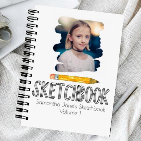 Cute Personalized Kid Sketchbook Customized Photo Printed Notebook