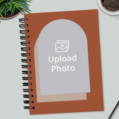 Simple Arch Modern Terracotta with Photo Customized Photo Printed Notebook