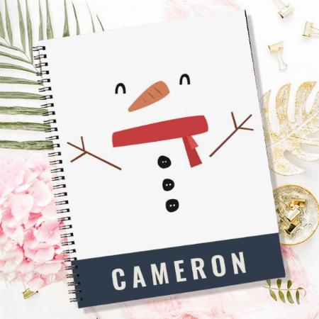 Cute Snowman Design Customized Photo Printed Notebook