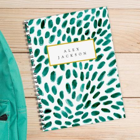 Aqua Teal Abstract Pattern Trendy Customized Photo Printed Notebook