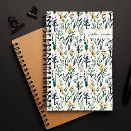 Watercolor Wildflower Design Customized Photo Printed Notebook