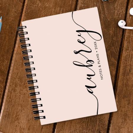 Girly Monogram with Name Customized Photo Printed Notebook