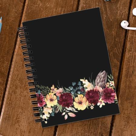 Floral Watercolor Design Customized Photo Printed Notebook