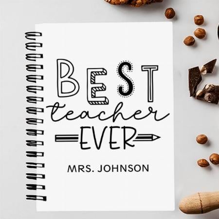 Best Teacher Ever Design Customized Photo Printed Notebook