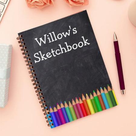 Kid's Sketchbook Colorfull Pencils Design Customized Photo Printed Notebook