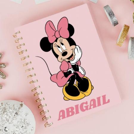 Minnie Mouse Posing in Pink Customized Photo Printed Notebook