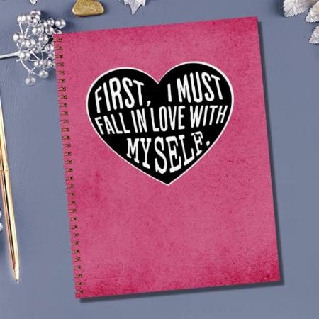 Fall in Love with Myself Customized Photo Printed Notebook