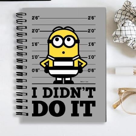Minion I Didn't Do It Design Customized Photo Printed Notebook