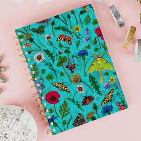 Wild Flowers and Moths Customized Photo Printed Notebook