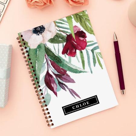 Floral Design Spiral Customized Photo Printed Notebook