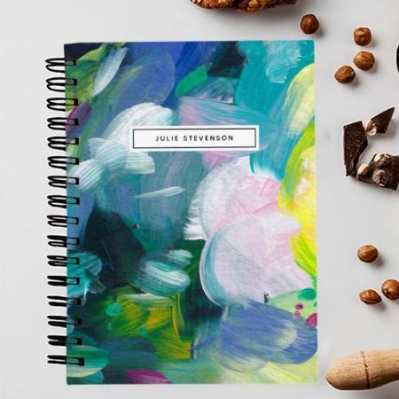 Colorful Brush Strokes Customized Photo Printed Notebook