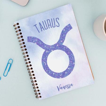 Pretty Taurus Astrology Customized Photo Printed Notebook
