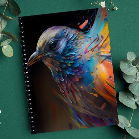 Colorfull Bird Design Customized Photo Printed Notebook