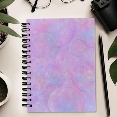 Pastel Lavender Bubbles Customized Photo Printed Notebook