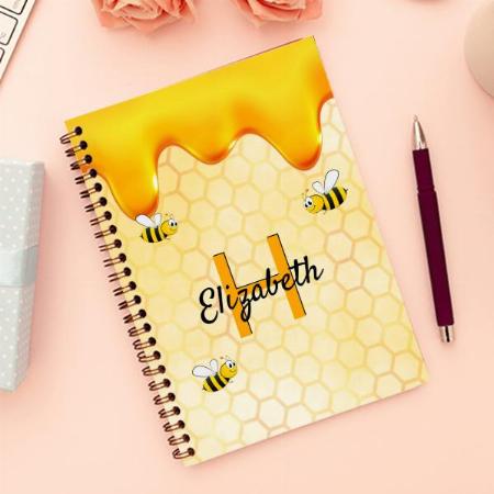 Happy Bumble Bees Golden Design Customized Photo Printed Notebook