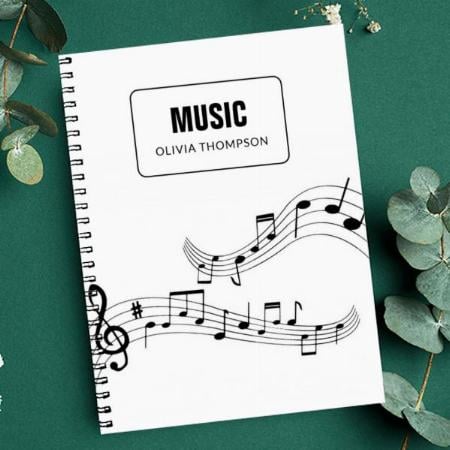 Simple Music Design Customized Photo Printed Notebook