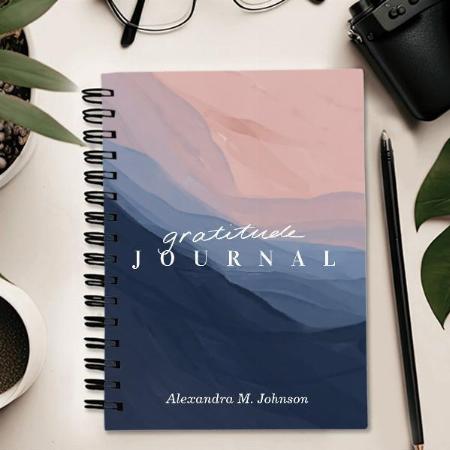 Gratitude Journal Watercolor Abstract Customized Photo Printed Notebook
