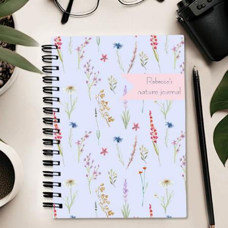 Pretty watercolor Wildflower Customized Photo Printed Notebook