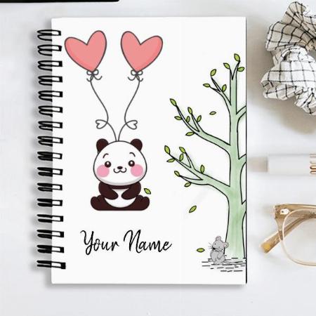 Pretty Panda Girly Pink Customized Photo Printed Notebook