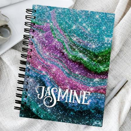 Abstract Glitter Design Customized Photo Printed Notebook
