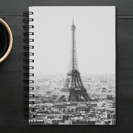 Black and White Eiffel Tower Paris Design Customized Photo Printed Notebook