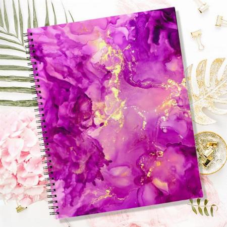 Purple Gold Electric Storm Customized Photo Printed Notebook