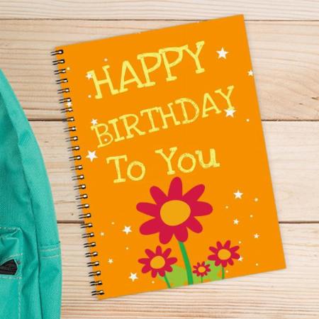 Cute Flower Birthday Design Customized Photo Printed Notebook