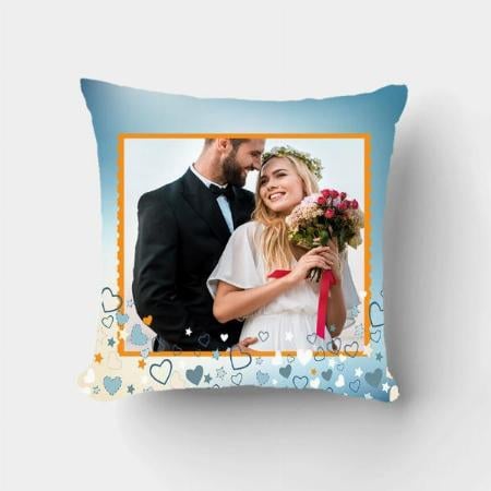 Photo Frame With Heart Design Customized Photo Printed Cushion
