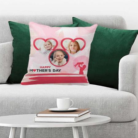 Happy Mother's Day with Photo Customized Photo Printed Cushion