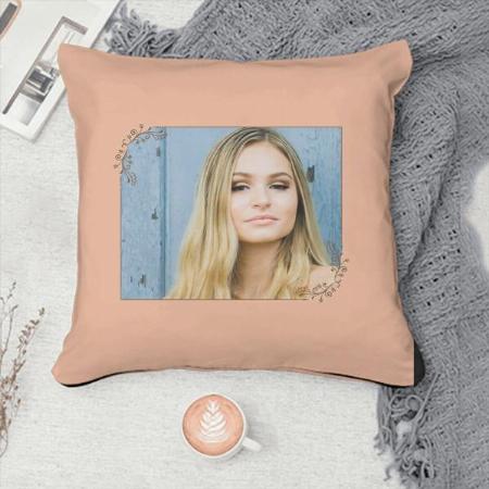 Peach Photo Customized Photo Printed Cushion
