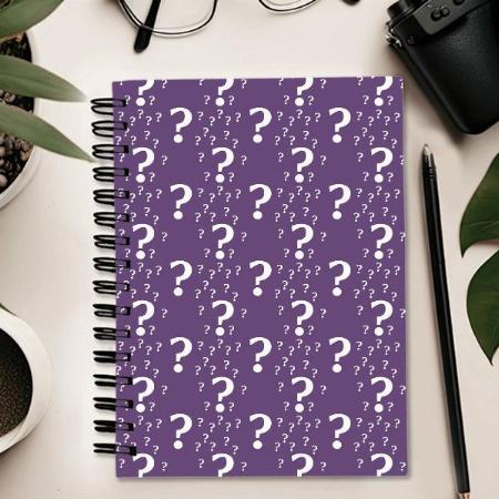 Mystery Question Mark Riddle Puzzle Purple Customized Photo Printed Notebook