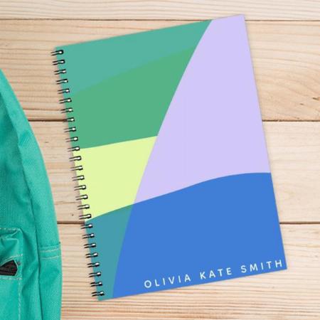 Playful Abstract Pastel Color Block Customized Photo Printed Notebook