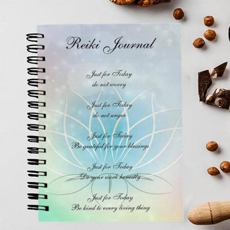 Reiki Principles Sparkly Lotus Design Customized Photo Printed Notebook