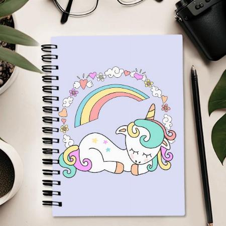 Magical Unicorn, Rainbow & Cute Stuff Customized Photo Printed Notebook