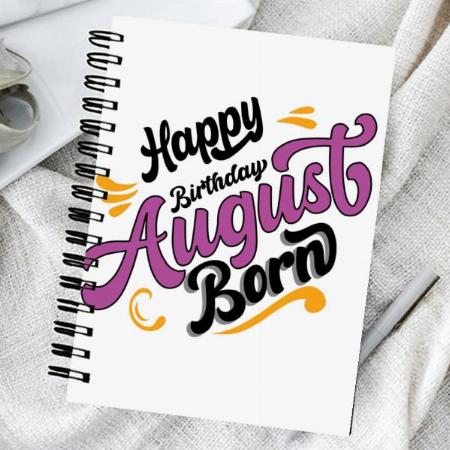 Happy Birthday August Born Customized Photo Printed Notebook