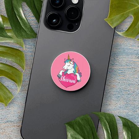 Cute Unicorn Customized Printed Phone Grip Holder Sockets