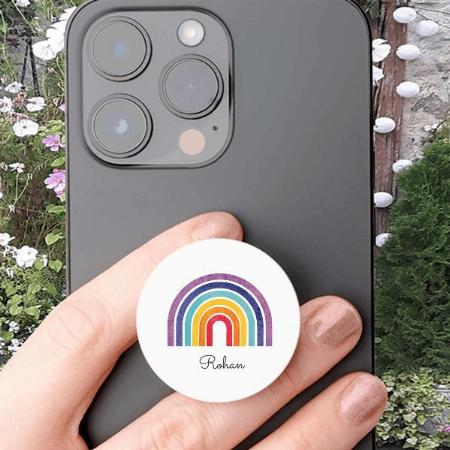 Modern Rainbow Design Customized Printed Phone Grip Holder Sockets