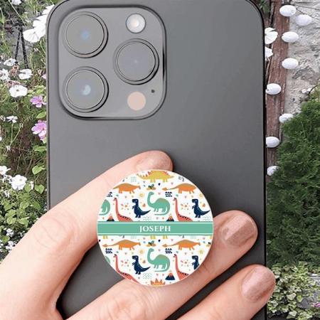 Dino Pattern Design Customized Printed Phone Grip Holder Sockets