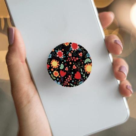 Floral  Design Customized Printed Phone Grip Holder Sockets