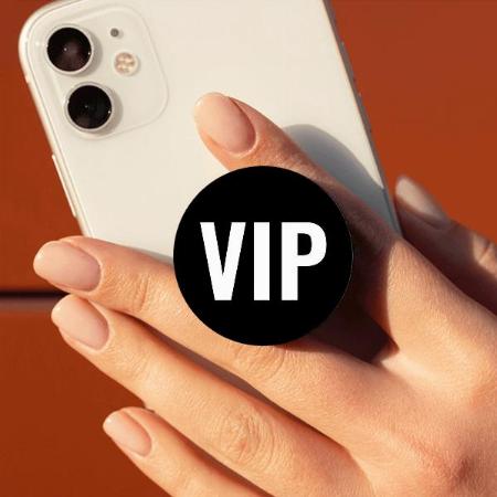 VIP Black and White Customized Printed Phone Grip Holder Sockets