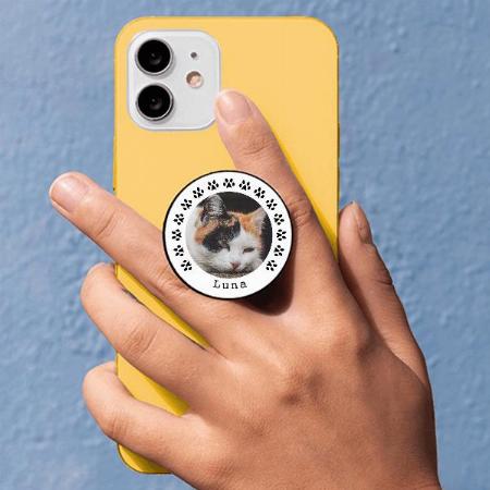 Cute Paw Prints Frame Customized Printed Phone Grip Holder Sockets