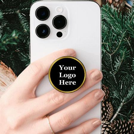 Business Black and Gold Customized Printed Phone Grip Holder Sockets