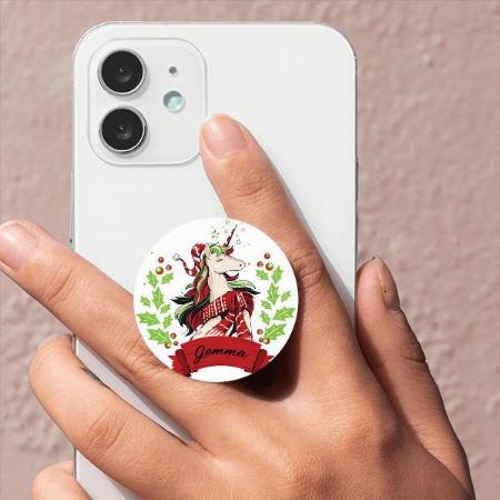 Cute Christmas Unicorn Customized Printed Phone Grip Holder Sockets